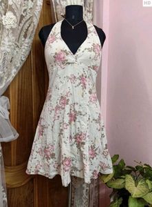 Floral Halter Neck Maxi Dress