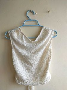 White Lace Crop Top