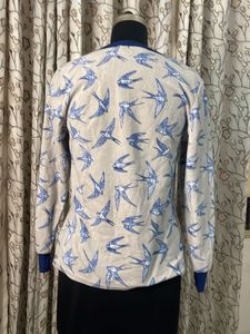 Cute Bird Print Long Sleeve Top