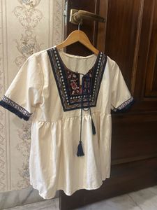 Boho Embroidered Tunic Top