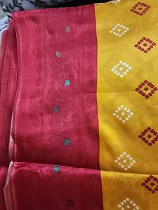 Traditional Yellow &amp; Red Sari