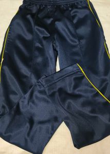 Navy Track Pants - Yellow Stripe