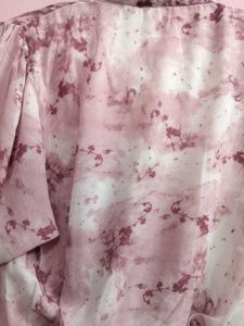Chic Tie-Front Marble Print top
