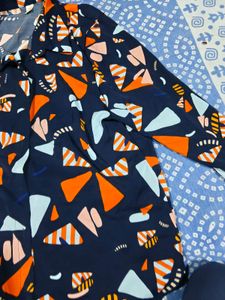 Stylish Geometric Print Button-Up Shirt