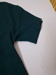 Dark Green Waffle Knit Top