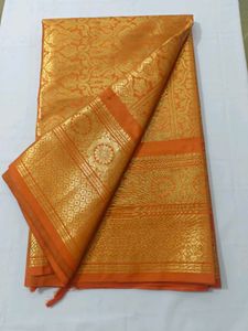 Elegant Orange Silk Saree