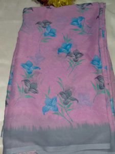 Pink Floral Saree with blouse