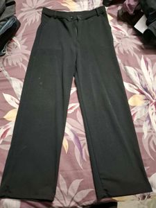 ​High-Waisted Wide-Leg Black Trousers