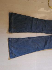 Flared Blue Denim Jeans