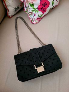 ZARA Black Polka Dot bag
