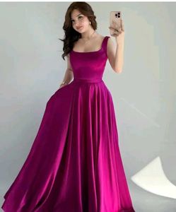 Elegant Magenta A-Line Gown