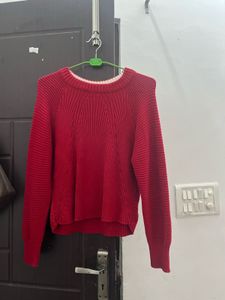 MANGO Red Knit Sweater