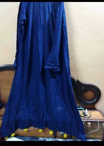 Red &amp; Blue Embroidered Anarkali Dress