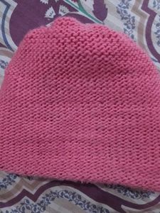 Cozy Knitted Pink Beanie with Flower❤️