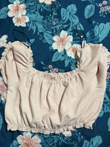 H&amp;M Cute Pink Puff Sleeve Top