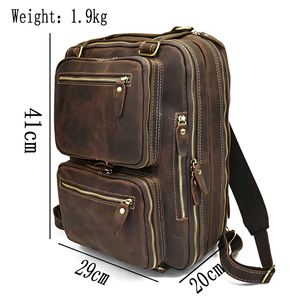 Genuine Leather Multi-Pocket Bag 4 in 1