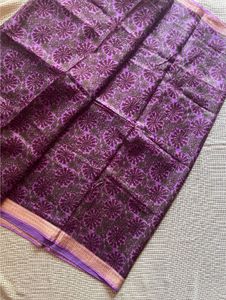 Elegant Purple Patterned Silk Saree