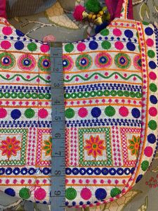 Embroidered Hobo Bag with Tassels