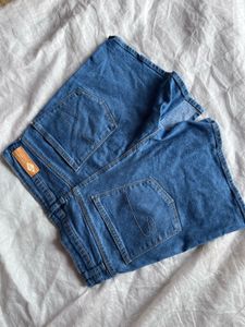Stylish Blue Denim Wrap Skirt
