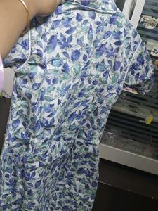 Blue Floral Print Kurta