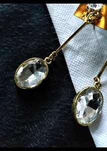 Elegant Oval Crystal Dangle Earrings