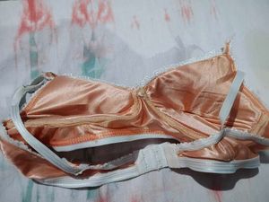 Vintage Satin Lace Trim Bra