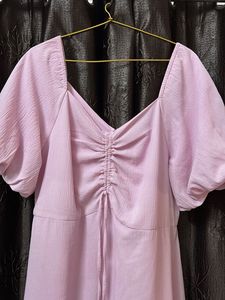 Chic Puff Sleeve Ruched Dress