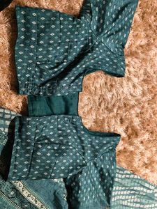 Elegant Teal Shibori Saree