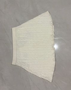 Cream Cable Knit Mini Skirt