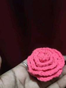 Handmade Crochet Rose hair clips