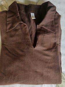 VINTAGE BROWN LINEN SHIRT