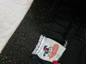 Black Tiered Skirt with Gold Trim waist 30