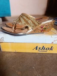 Elegant Gold Embellished Footwear