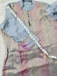 Elegant Silk Kurta with Chinese collar