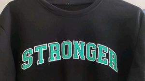Black "Stronger" Graphic Sweatshirt