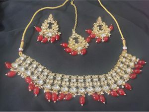 Elegant Red Kundan Bridal Jewellery Set