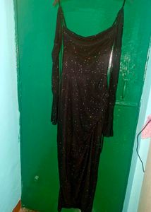Sparkling Black Maxi Party Dress