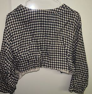Gingham Checkered Cropped Top