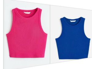 Ribbed Racerback Crop Tops (Set of 2)