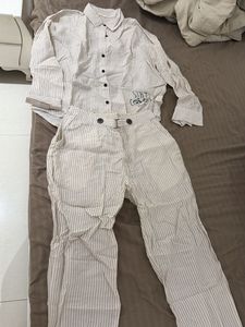 Striped Shirt and Pants Co-ord Set