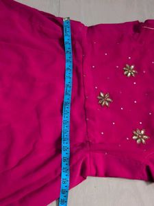 Pink Embroidered Anarkali set