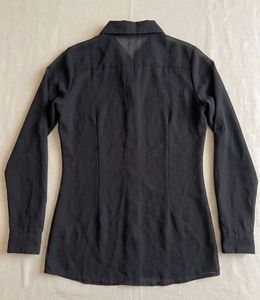 Sheer Black Button-Up Shirt