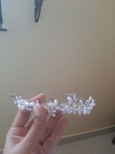 Elegant Pearl &amp; Crystal Tiara