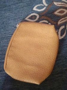 seractil Tan leather mini pouch