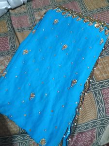 Sky Blue Heavy Dupatta
