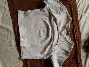 Ribbed Crop Top with Cutout Detail