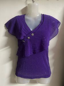 Sparkling Purple Ruffle Top