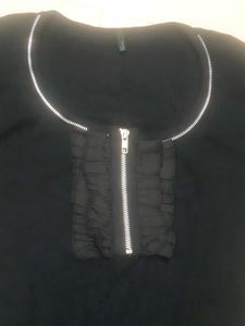 Black Bigger Round Neck Top