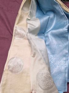 Elegant Cream Saree with Silver Motifs.new one