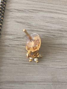 Shining Golden Mangalsutra With Ear Tops Medium Length With Stones/Diamond